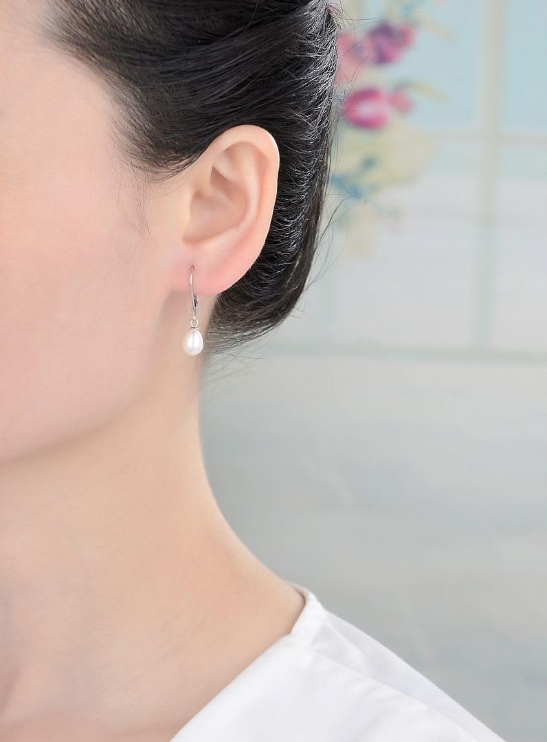Forever Love Authentic 925 Sterling Silver AAA Grade Natural White Freshwater Pearl Stud Earrings or Drop Earrings Tarnish Resistant Hypoallergenic Nickel Free Women Jewelry - Image 2
